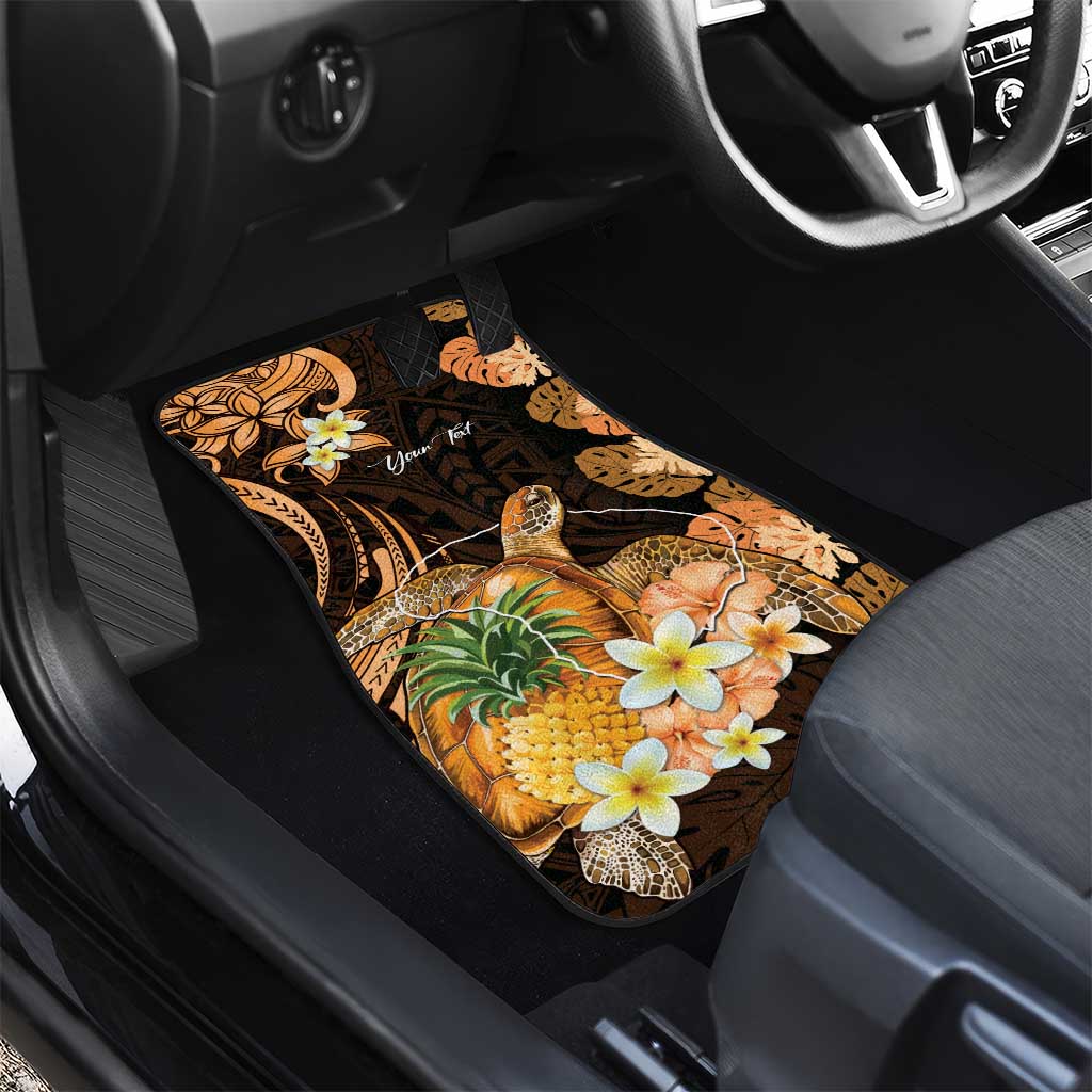 Personalised Aloha Hawaii Lanai Island Car Mats Pineapple Isle Map Sea Turtle Plumeria LT14 - Polynesian Pride
