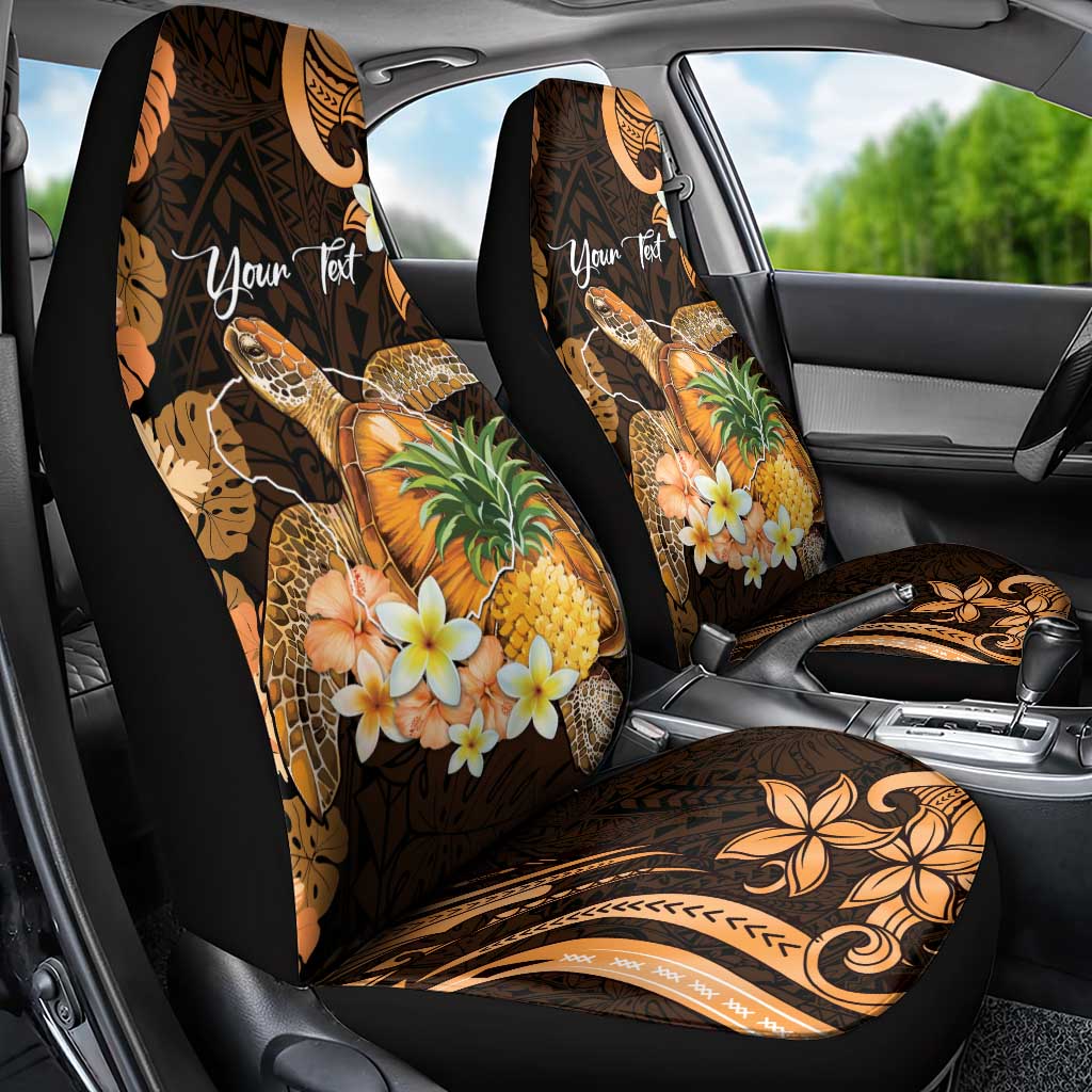 Personalised Aloha Hawaii Lanai Island Car Seat Cover Pineapple Isle Map Sea Turtle Plumeria LT14 - Polynesian Pride