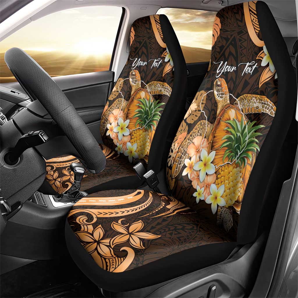 Personalised Aloha Hawaii Lanai Island Car Seat Cover Pineapple Isle Map Sea Turtle Plumeria LT14 - Polynesian Pride