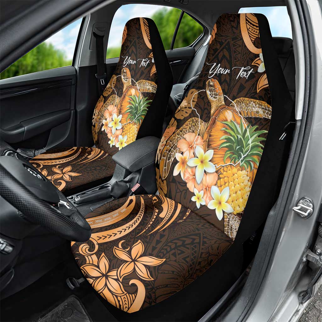 Personalised Aloha Hawaii Lanai Island Car Seat Cover Pineapple Isle Map Sea Turtle Plumeria LT14 - Polynesian Pride
