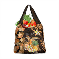 Personalised Aloha Hawaii Lanai Island Grocery Bag Pineapple Isle Map Sea Turtle Plumeria LT14 1-pack One Size Orange - Polynesian Pride