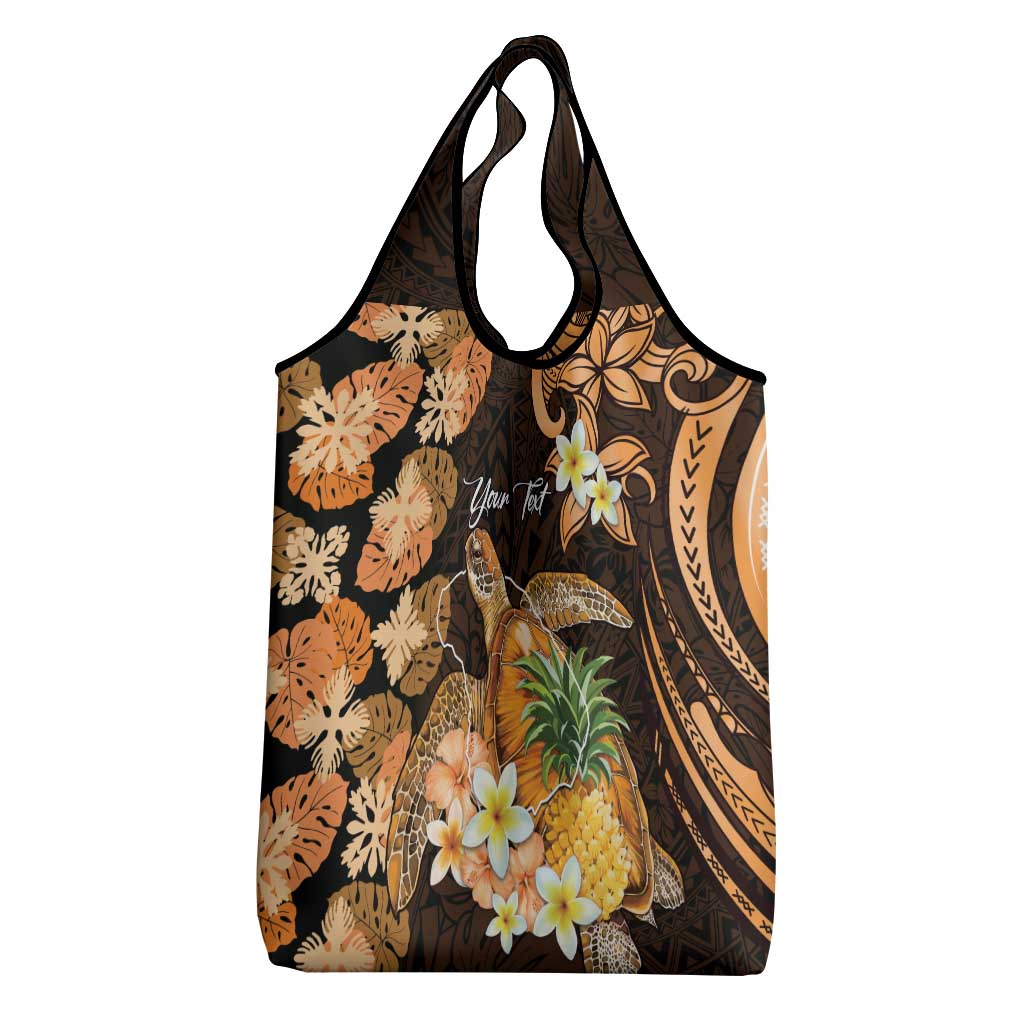 Personalised Aloha Hawaii Lanai Island Grocery Bag Pineapple Isle Map Sea Turtle Plumeria LT14 - Polynesian Pride