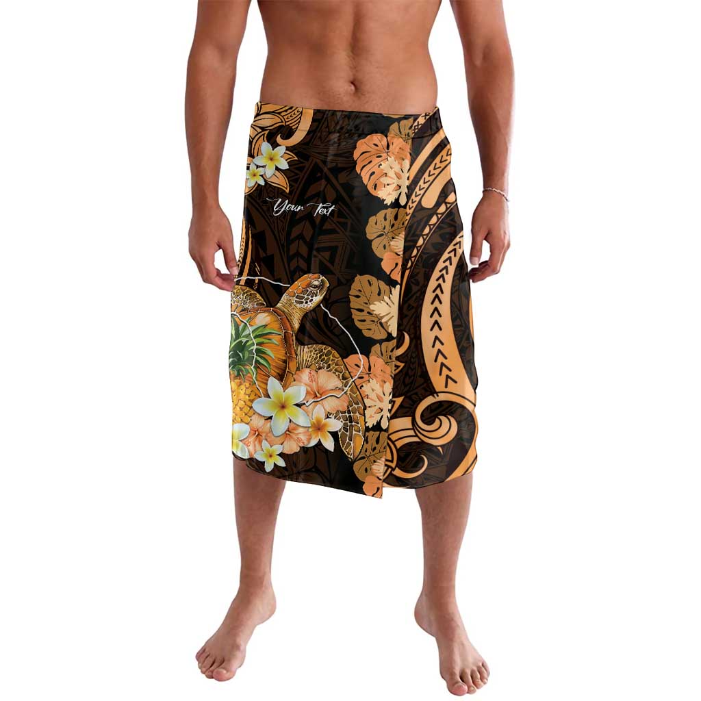 Personalised Aloha Hawaii Lanai Island Lavalava Pineapple Isle Map Sea Turtle Plumeria LT14 Orange - Polynesian Pride
