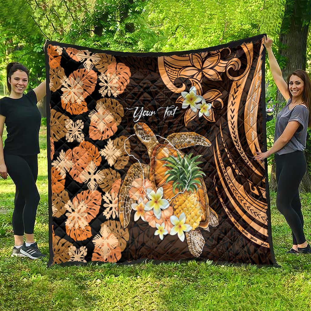 Personalised Aloha Hawaii Lanai Island Quilt Pineapple Isle Map Sea Turtle Plumeria LT14 - Polynesian Pride
