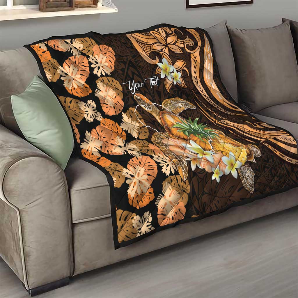 Personalised Aloha Hawaii Lanai Island Quilt Pineapple Isle Map Sea Turtle Plumeria LT14 - Polynesian Pride