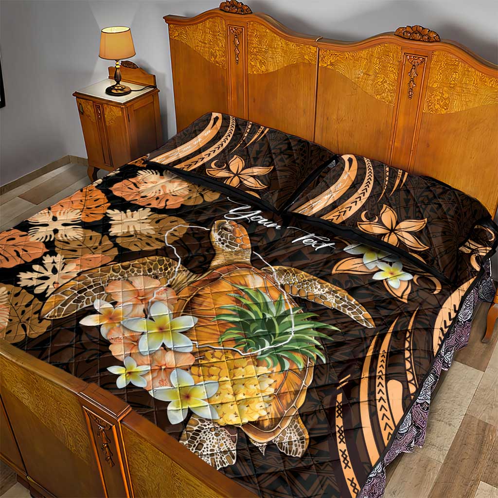 Personalised Aloha Hawaii Lanai Island Quilt Bed Set Pineapple Isle Map Sea Turtle Plumeria LT14 - Polynesian Pride