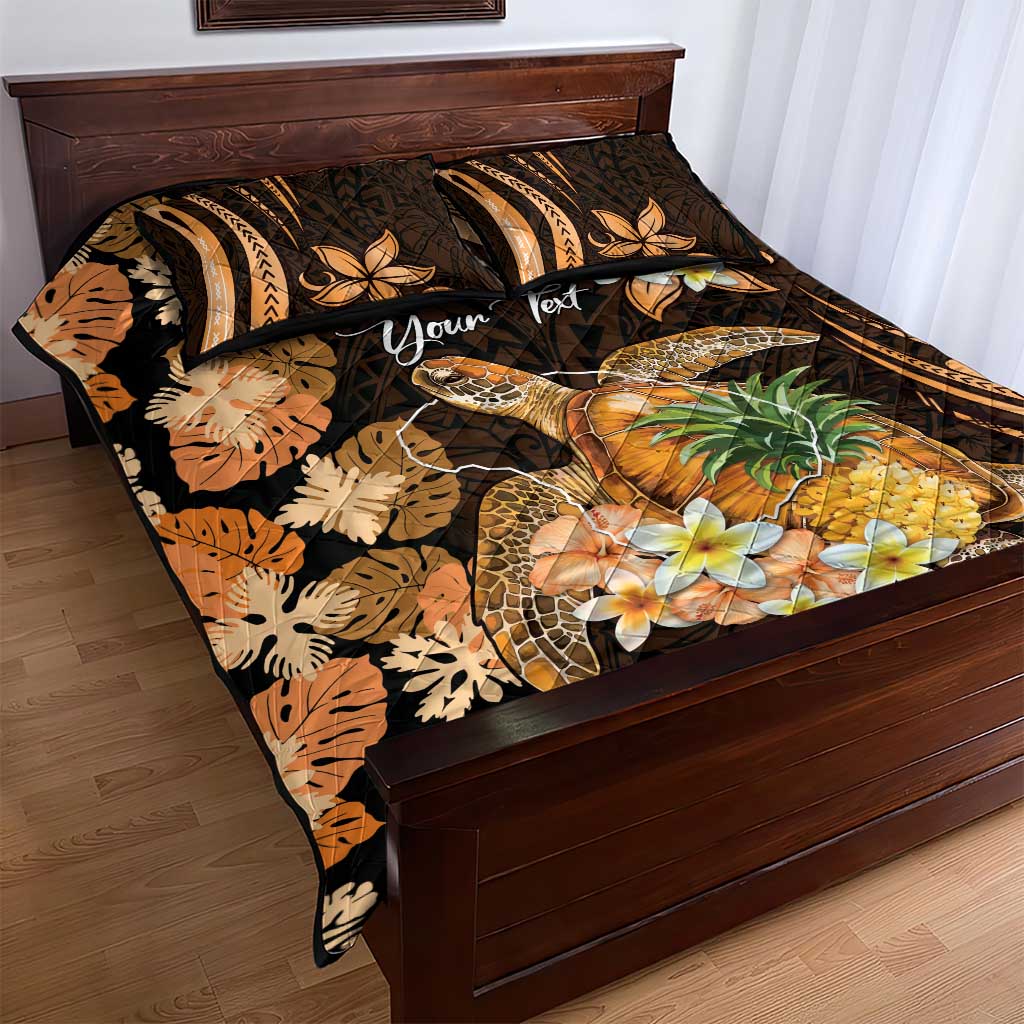 Personalised Aloha Hawaii Lanai Island Quilt Bed Set Pineapple Isle Map Sea Turtle Plumeria LT14 - Polynesian Pride