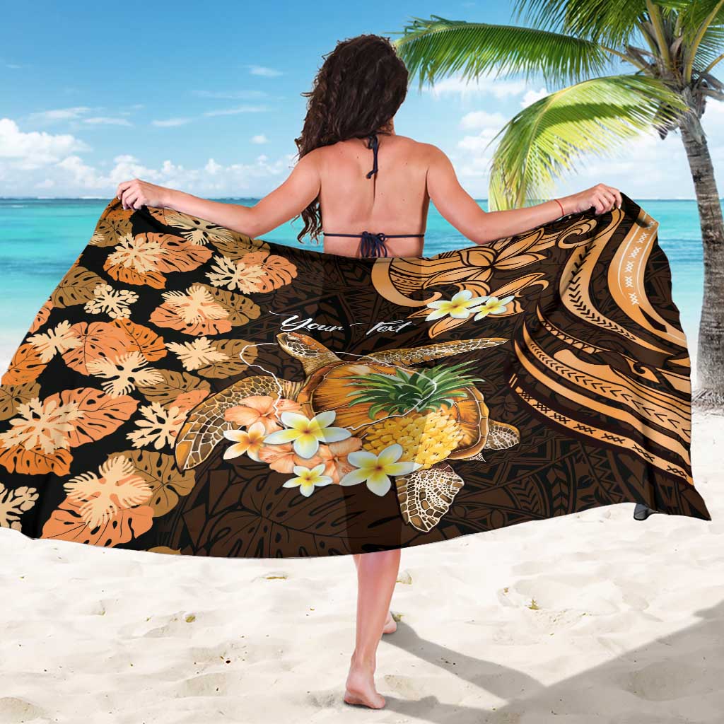Personalised Aloha Hawaii Lanai Island Sarong Pineapple Isle Map Sea Turtle Plumeria LT14 - Polynesian Pride
