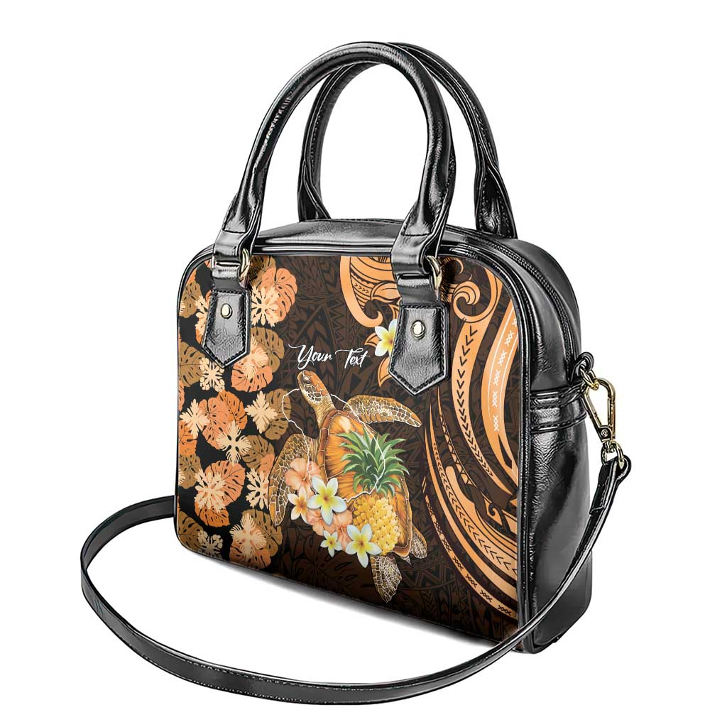 Personalised Aloha Hawaii Lanai Island Shoulder Handbag Pineapple Isle Map Sea Turtle Plumeria LT14 - Polynesian Pride