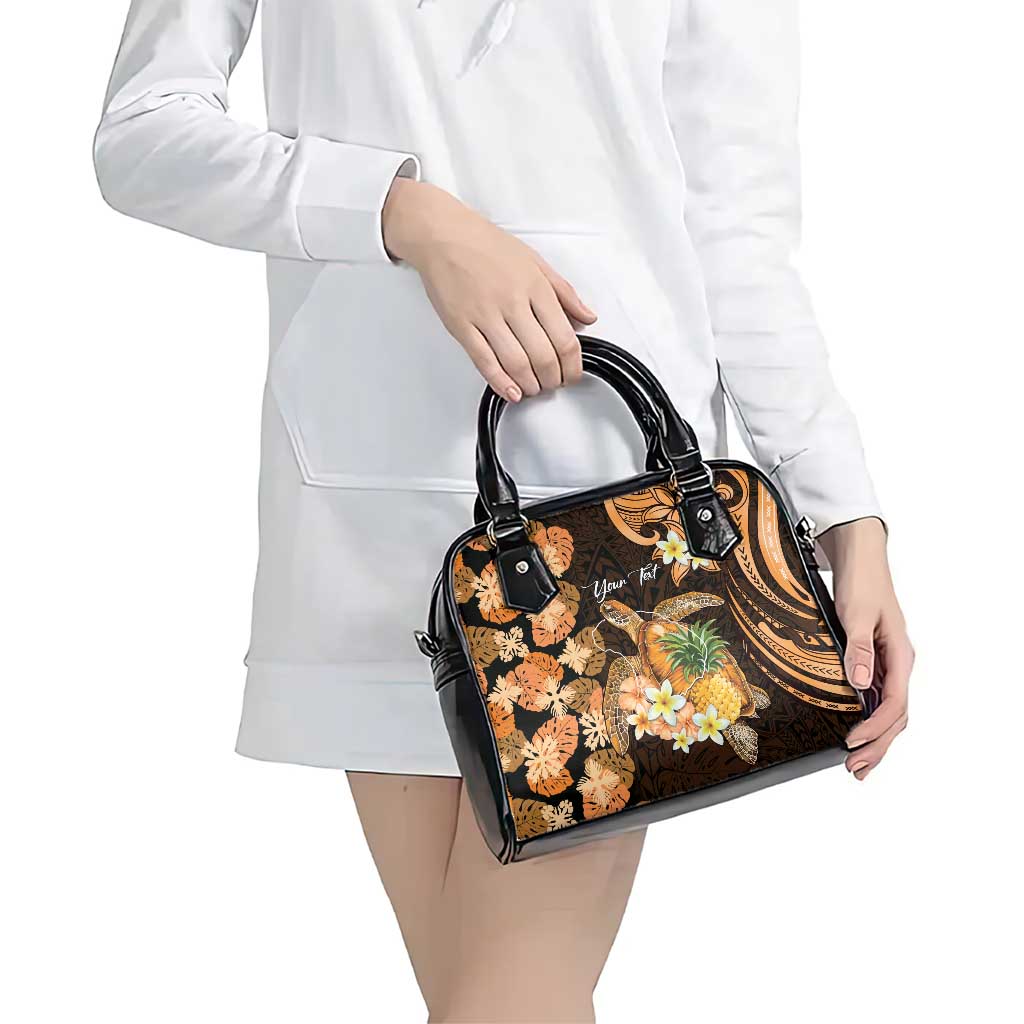 Personalised Aloha Hawaii Lanai Island Shoulder Handbag Pineapple Isle Map Sea Turtle Plumeria LT14 - Polynesian Pride