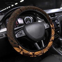 Aloha Hawaii Lanai Island Steering Wheel Cover Pineapple Isle Map Sea Turtle Plumeria LT14 Universal Fit Orange - Polynesian Pride