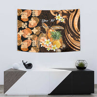 Personalised Aloha Hawaii Lanai Island Tapestry Pineapple Isle Map Sea Turtle Plumeria LT14 - Polynesian Pride