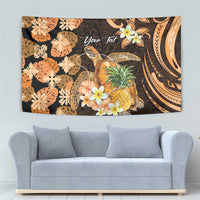 Personalised Aloha Hawaii Lanai Island Tapestry Pineapple Isle Map Sea Turtle Plumeria LT14 - Polynesian Pride