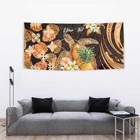 Personalised Aloha Hawaii Lanai Island Tapestry Pineapple Isle Map Sea Turtle Plumeria LT14 - Polynesian Pride
