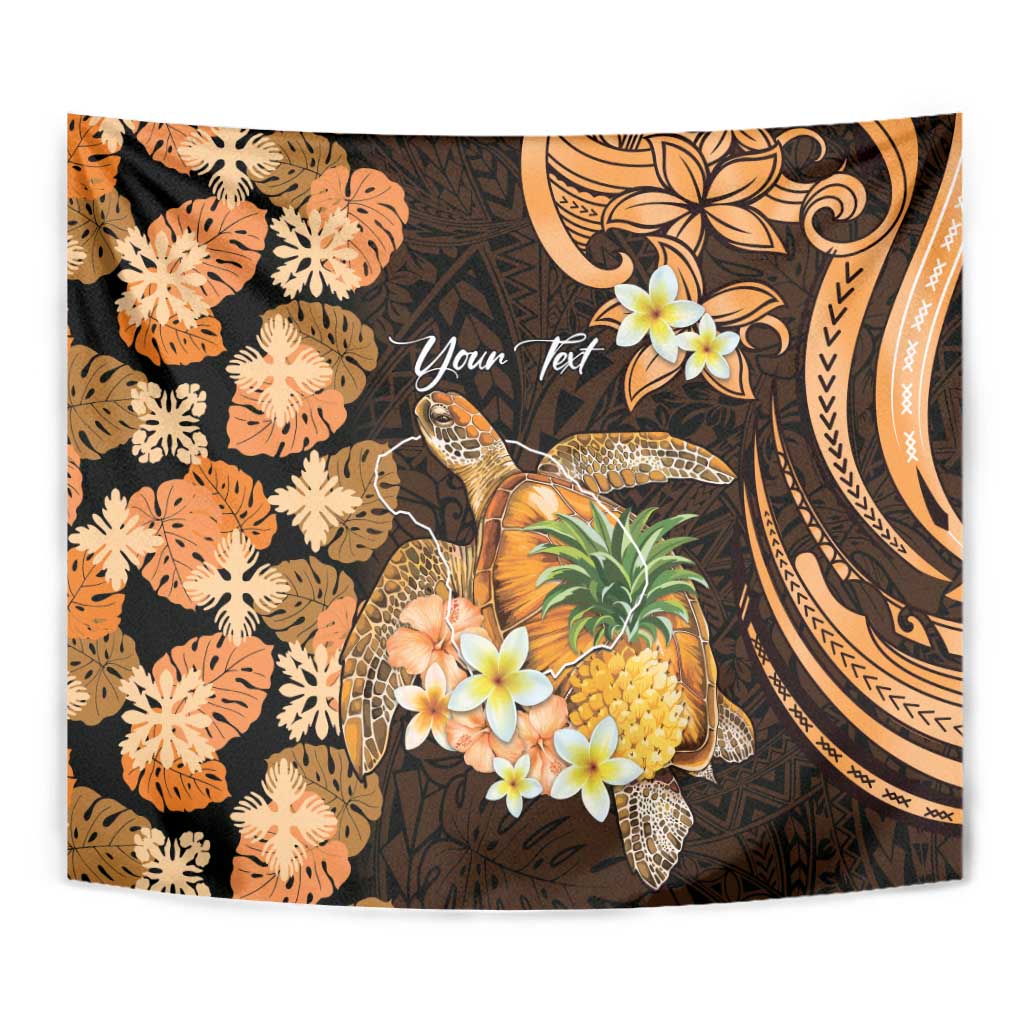 Personalised Aloha Hawaii Lanai Island Tapestry Pineapple Isle Map Sea Turtle Plumeria LT14 - Polynesian Pride