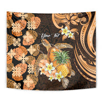 Personalised Aloha Hawaii Lanai Island Tapestry Pineapple Isle Map Sea Turtle Plumeria LT14 - Polynesian Pride