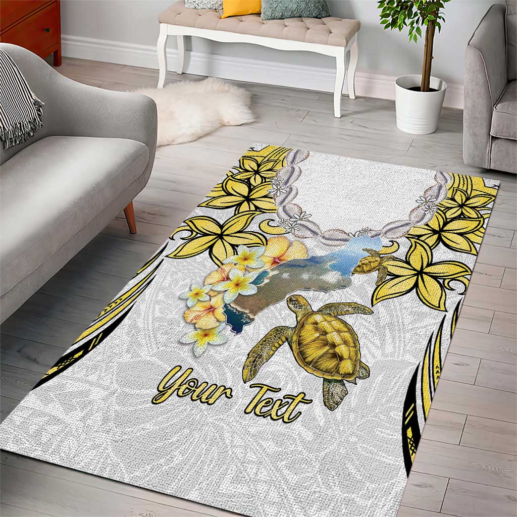 Personalised Aloha Hawaii Niihau Island Area Rug Forbidden Isle Map Shell Lei LT14 - Polynesian Pride