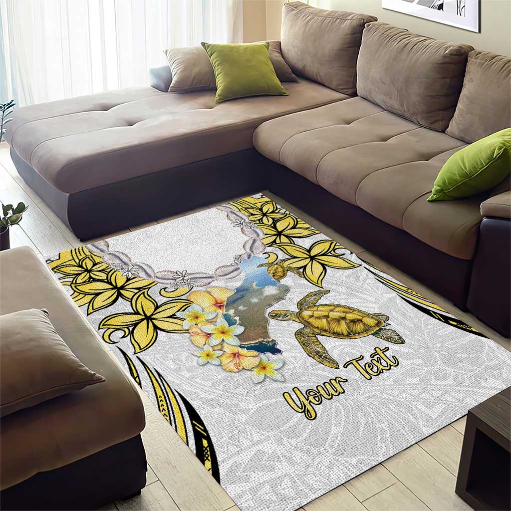 Personalised Aloha Hawaii Niihau Island Area Rug Forbidden Isle Map Shell Lei LT14 - Polynesian Pride