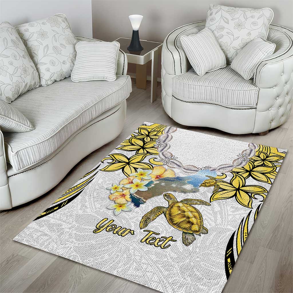 Personalised Aloha Hawaii Niihau Island Area Rug Forbidden Isle Map Shell Lei LT14 - Polynesian Pride
