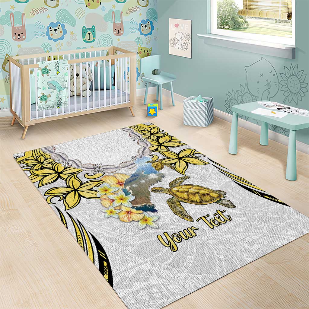 Personalised Aloha Hawaii Niihau Island Area Rug Forbidden Isle Map Shell Lei LT14 - Polynesian Pride