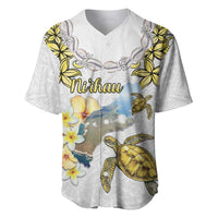 Personalised Aloha Hawaii Niihau Island Baseball Jersey Forbidden Isle Map Shell Lei LT14 Yellow - Polynesian Pride