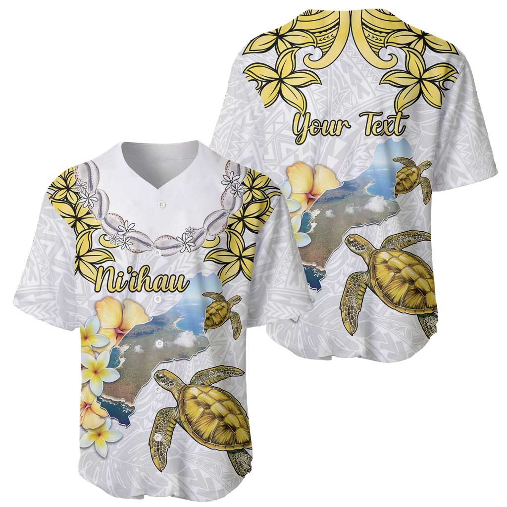 Personalised Aloha Hawaii Niihau Island Baseball Jersey Forbidden Isle Map Shell Lei LT14 - Polynesian Pride