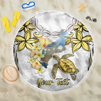 Personalised Aloha Hawaii Niihau Island Beach Blanket Forbidden Isle Map Shell Lei LT14 One Size 150cm Yellow - Polynesian Pride