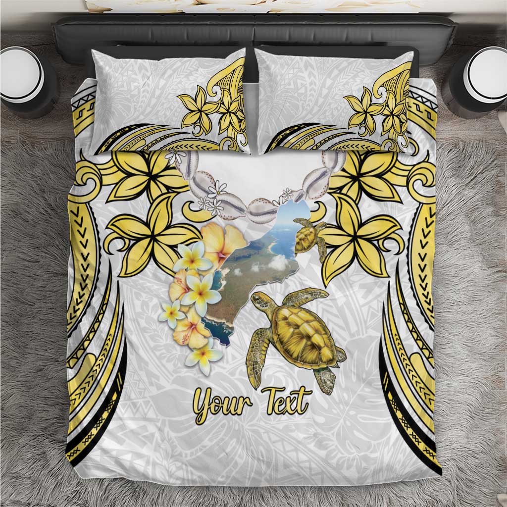 Personalised Aloha Hawaii Niihau Island Bedding Set Forbidden Isle Map Shell Lei LT14 Yellow - Polynesian Pride