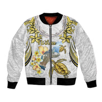 Personalised Aloha Hawaii Niihau Island Bomber Jacket Forbidden Isle Map Shell Lei LT14 Unisex Yellow - Polynesian Pride