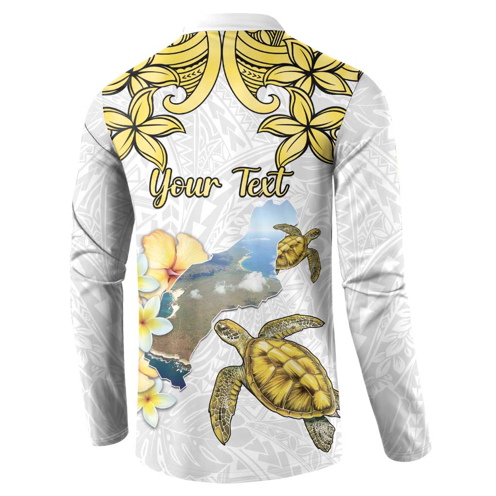 Personalised Aloha Hawaii Niihau Island Button Sweatshirt Forbidden Isle Map Shell Lei LT14 - Polynesian Pride