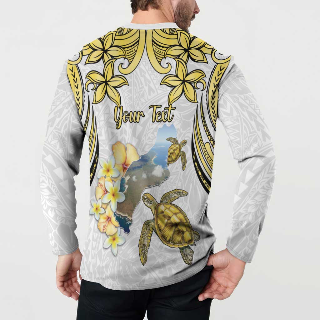 Personalised Aloha Hawaii Niihau Island Button Sweatshirt Forbidden Isle Map Shell Lei LT14 - Polynesian Pride