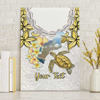 Personalised Aloha Hawaii Niihau Island Canvas Wall Art Forbidden Isle Map Shell Lei LT14 Without Frame Yellow - Polynesian Pride