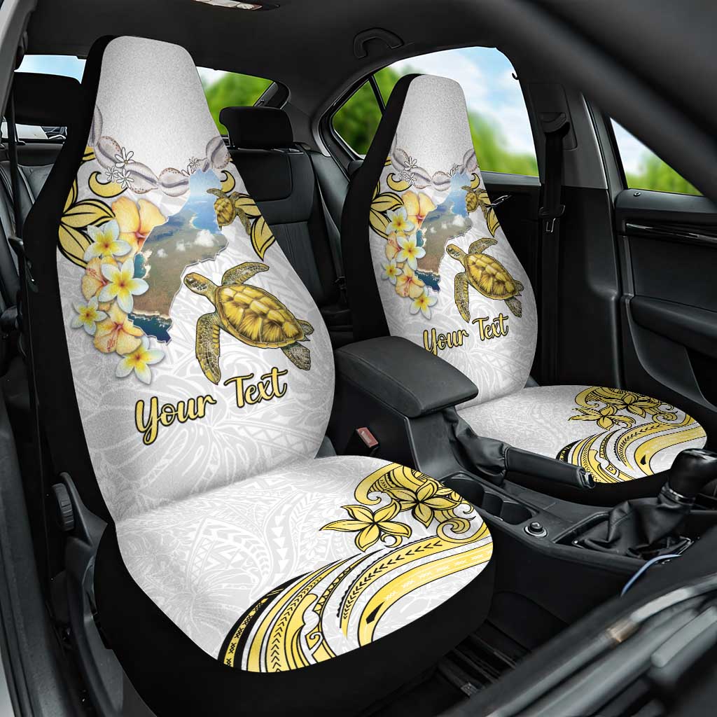 Personalised Aloha Hawaii Niihau Island Car Seat Cover Forbidden Isle Map Shell Lei LT14 One Size Yellow - Polynesian Pride