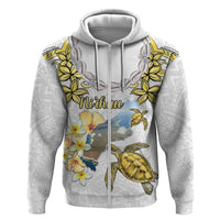 Personalised Aloha Hawaii Niihau Island Hoodie Forbidden Isle Map Shell Lei LT14 Zip Hoodie Yellow - Polynesian Pride