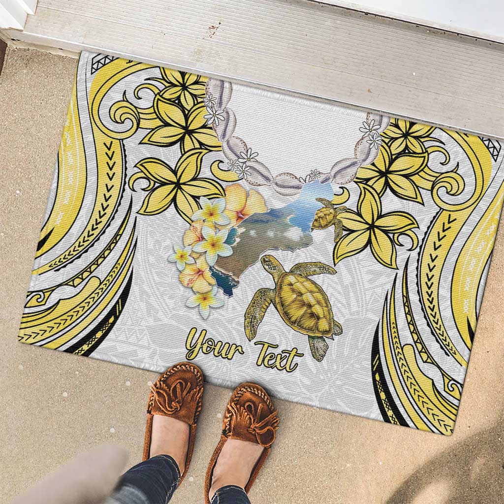 Personalised Aloha Hawaii Niihau Island Rubber Doormat Forbidden Isle Map Shell Lei LT14 - Polynesian Pride