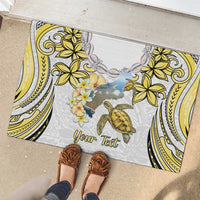 Personalised Aloha Hawaii Niihau Island Rubber Doormat Forbidden Isle Map Shell Lei LT14 - Polynesian Pride