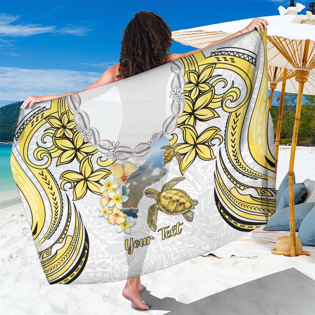 Personalised Aloha Hawaii Niihau Island Sarong Forbidden Isle Map Shell Lei LT14 One Size 44 x 66 inches Yellow - Polynesian Pride