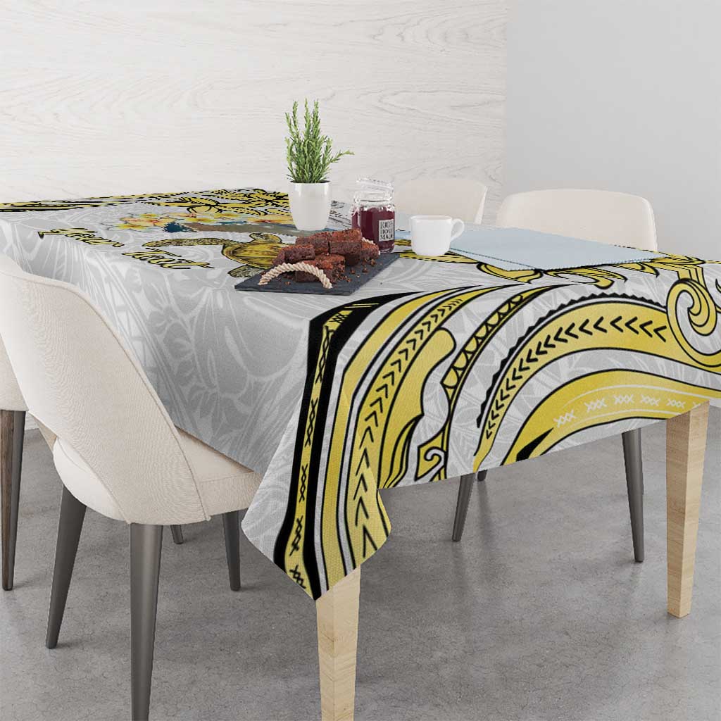 Personalised Aloha Hawaii Niihau Island Tablecloth Forbidden Isle Map Shell Lei LT14 - Polynesian Pride
