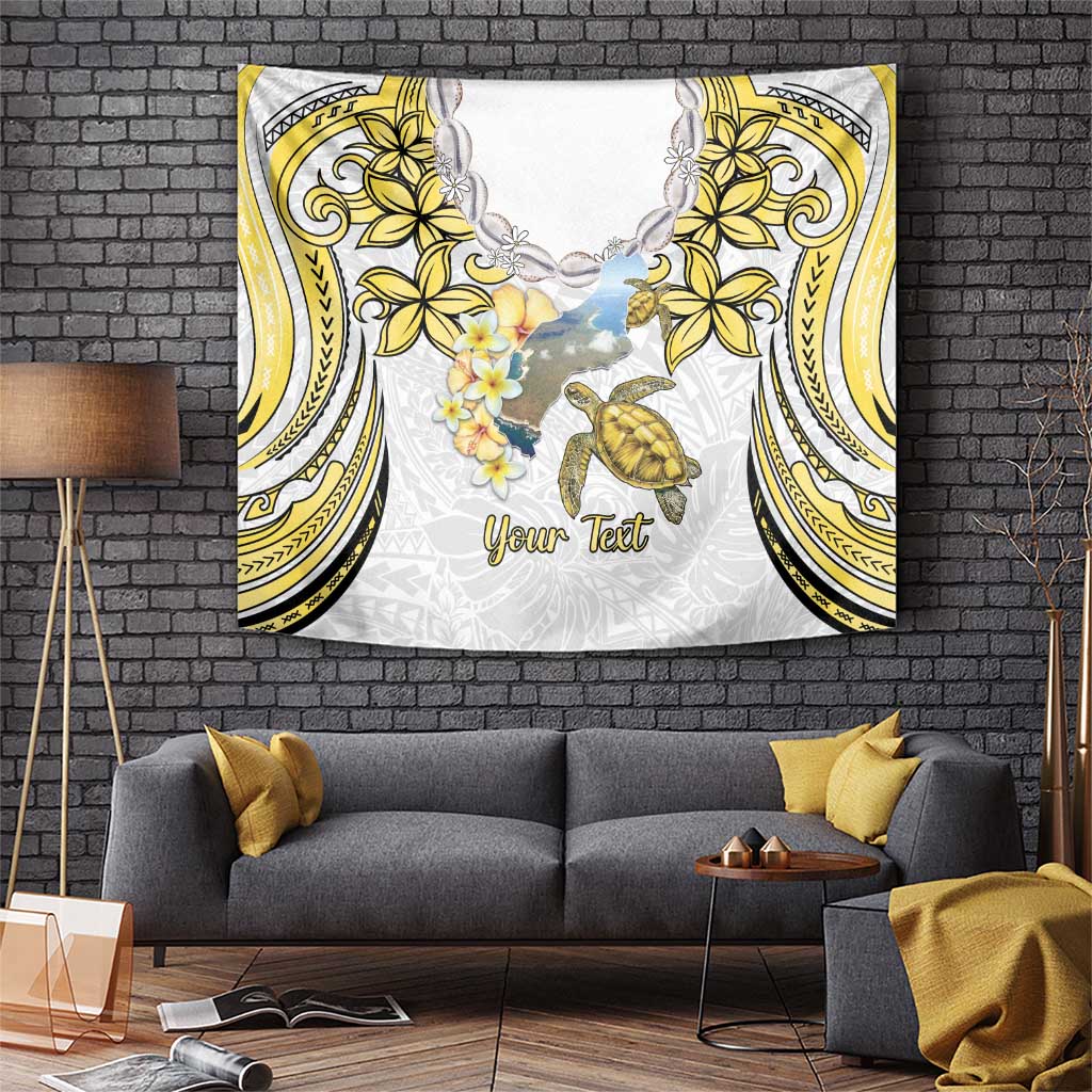 Personalised Aloha Hawaii Niihau Island Tapestry Forbidden Isle Map Shell Lei LT14 Yellow - Polynesian Pride