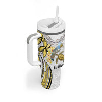 Personalised Aloha Hawaii Niihau Island Tumbler With Handle Forbidden Isle Map Shell Lei LT14 - Polynesian Pride