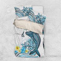 Personalised Aloha Hawaii Kahoolawe Island Bedding Set Target Isle Map With Humpback Whale LT14 US Twin 172cm x 218cm Blue - Polynesian Pride