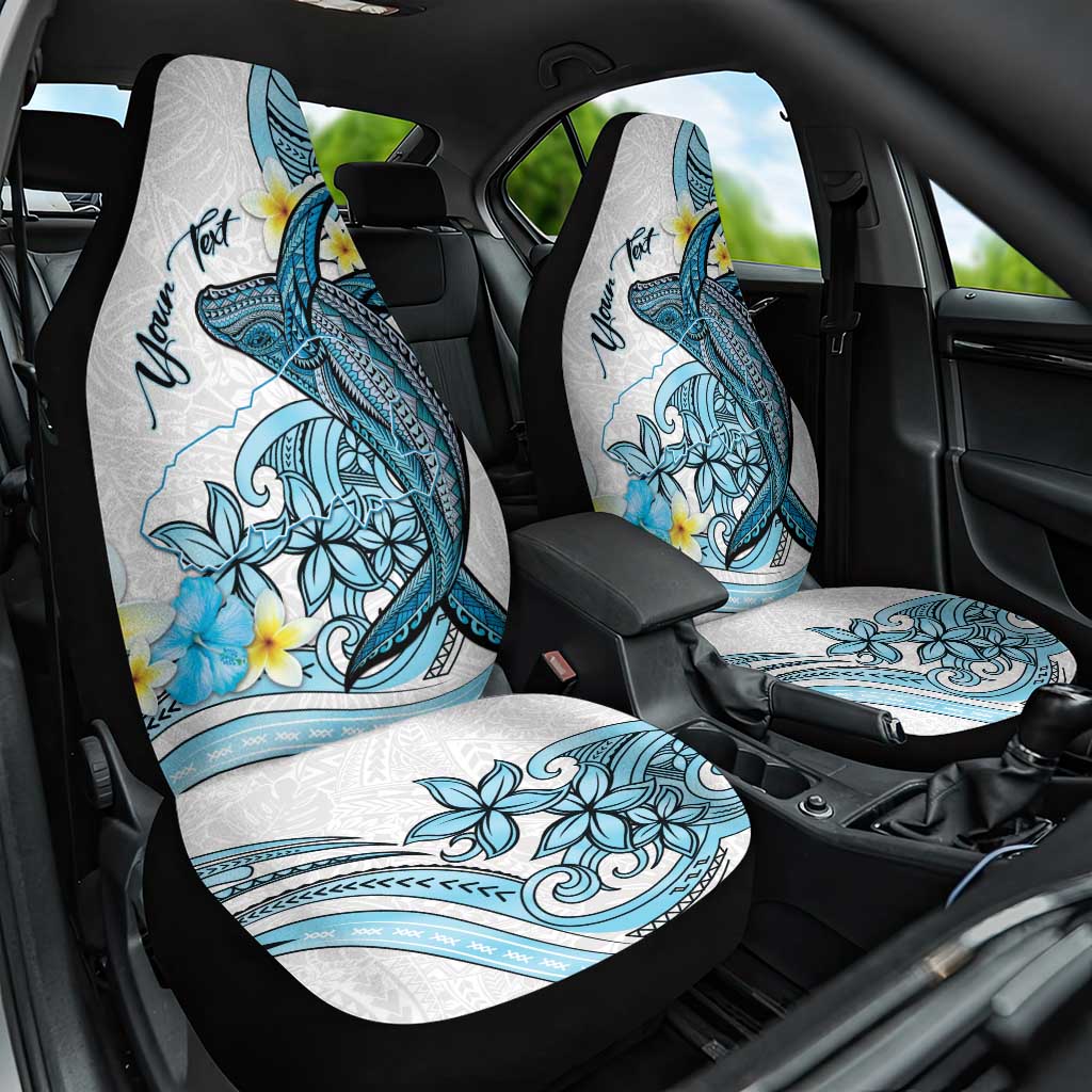 Personalised Aloha Hawaii Kahoolawe Island Car Seat Cover Target Isle Map With Humpback Whale LT14 One Size Blue - Polynesian Pride