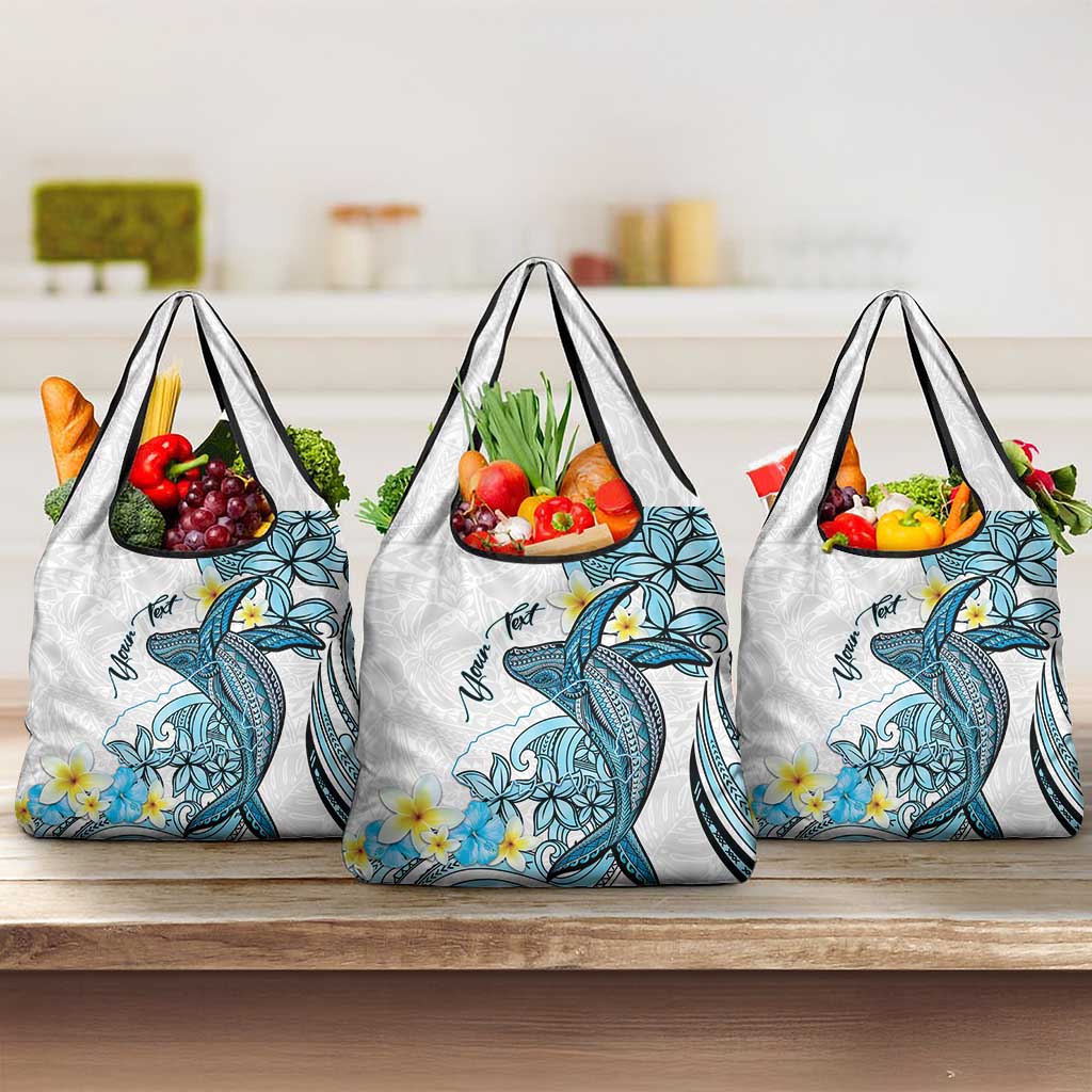 Personalised Aloha Hawaii Kahoolawe Island Grocery Bag Target Isle Map With Humpback Whale LT14 3-pack One Size Blue - Polynesian Pride