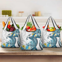 Personalised Aloha Hawaii Kahoolawe Island Grocery Bag Target Isle Map With Humpback Whale LT14 3-pack One Size Blue - Polynesian Pride