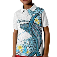 Personalised Aloha Hawaii Kahoolawe Island Kid Polo Shirt Target Isle Map With Humpback Whale LT14 Kid Blue - Polynesian Pride