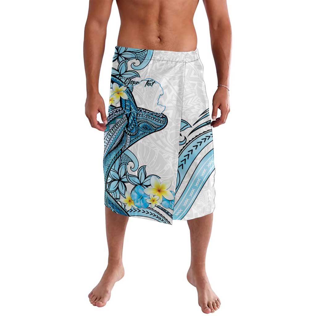 Personalised Aloha Hawaii Kahoolawe Island Lavalava Target Isle Map With Humpback Whale LT14 Blue - Polynesian Pride