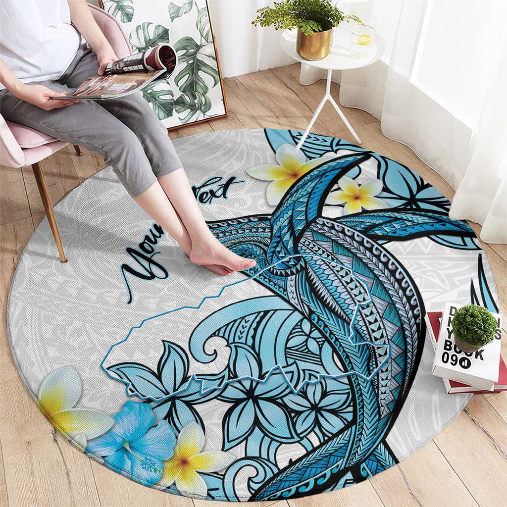 Personalised Aloha Hawaii Kahoolawe Island Round Carpet Target Isle Map With Humpback Whale LT14 - Polynesian Pride