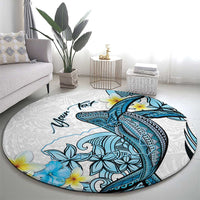 Personalised Aloha Hawaii Kahoolawe Island Round Carpet Target Isle Map With Humpback Whale LT14 - Polynesian Pride