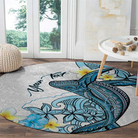 Personalised Aloha Hawaii Kahoolawe Island Round Carpet Target Isle Map With Humpback Whale LT14 - Polynesian Pride
