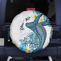 Personalised Aloha Hawaii Kahoolawe Island Spare Tire Cover Target Isle Map With Humpback Whale LT14 No hole Blue - Polynesian Pride
